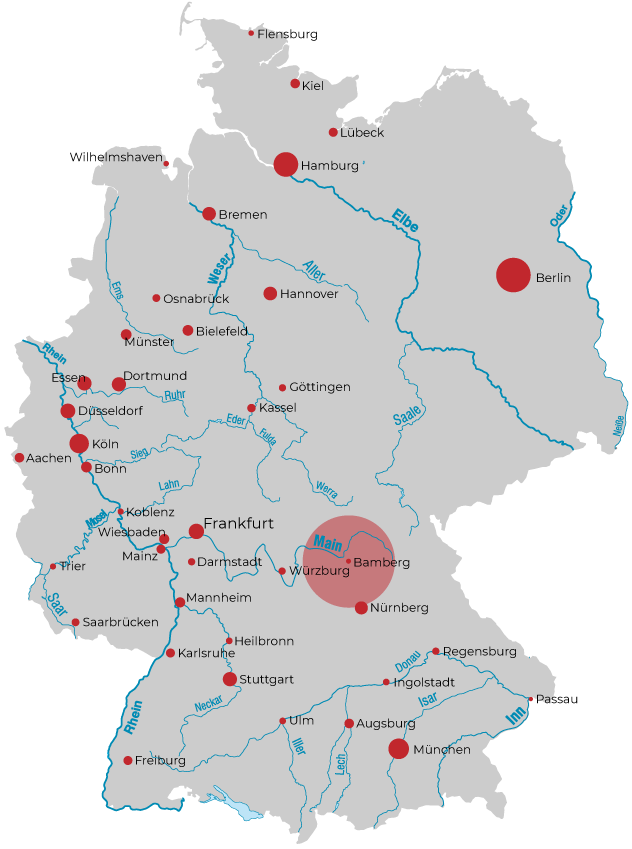 Bamberg - Lage in Deutschland